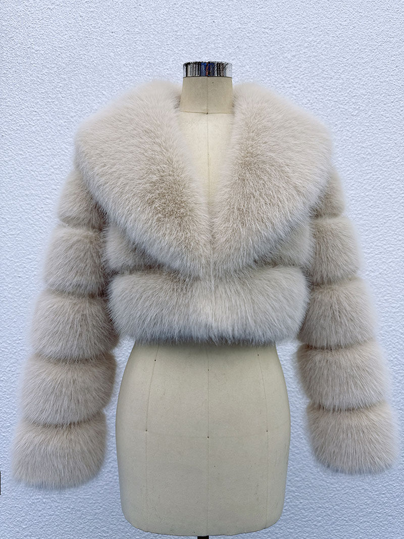 Thumbnail: Lavish Layers Cropped Faux Fur Coat