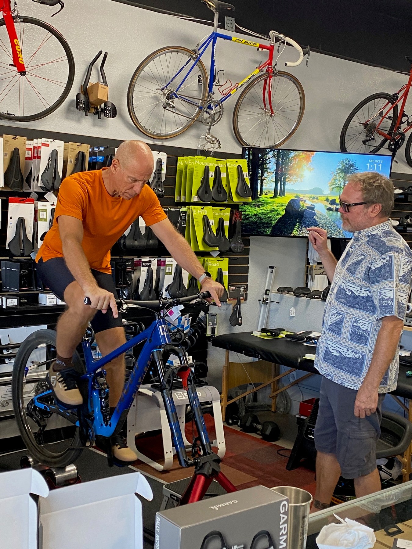 Working together on a bike fit
