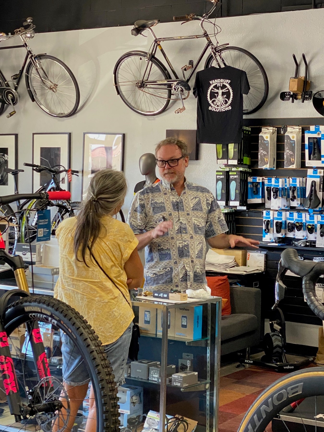 A conversation at the shop