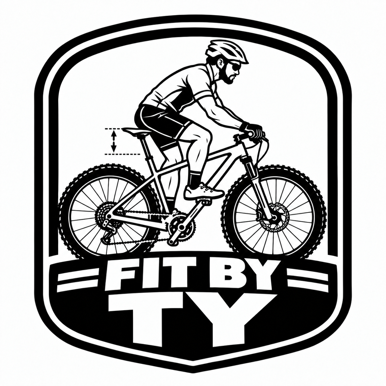 Fit by Ty mountain cyclist logo