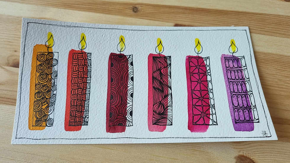 Miniaturbild: Doppelkarte Kerzen rot
