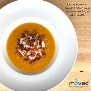 Laura's Butternut Squash Chicken Soup w/Crumbled Bacon