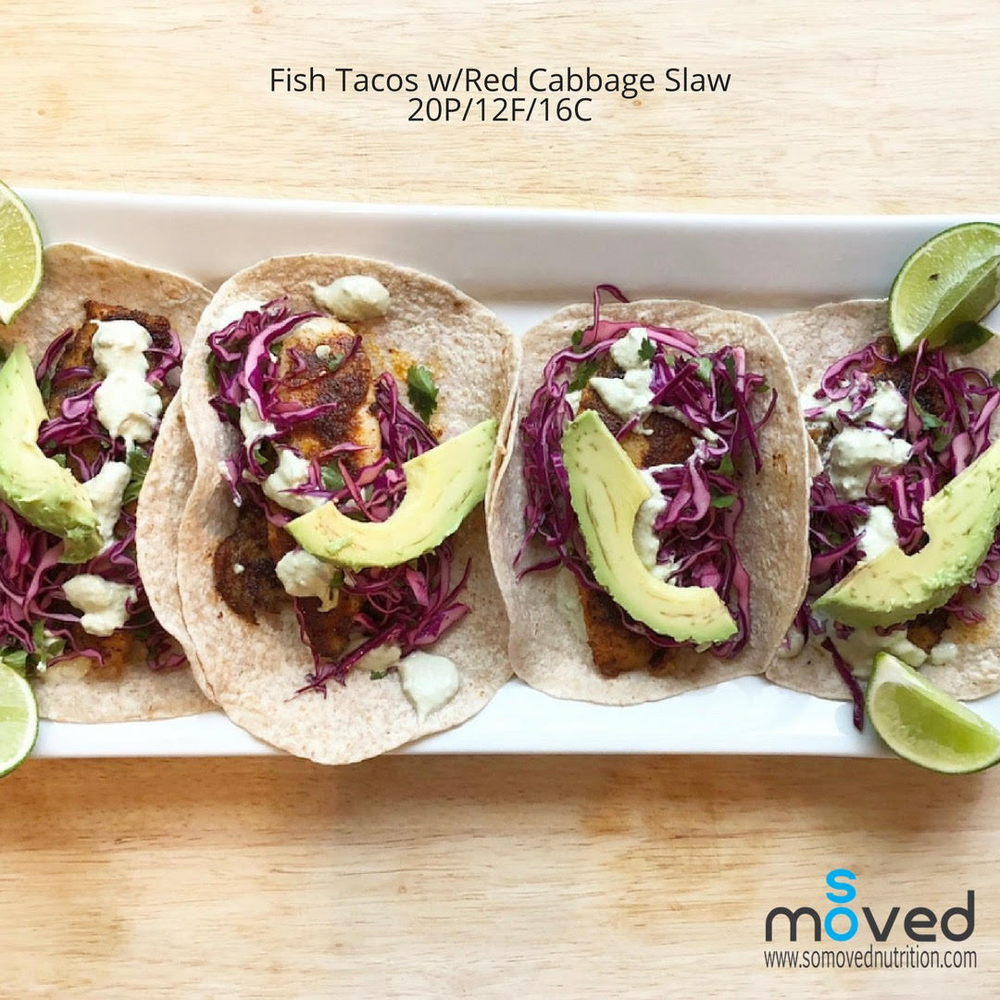 Fish Taco with Red Cabbage Slaw
