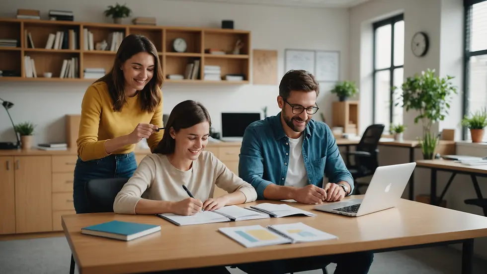 Close-up view of family-friendly workplace environment
