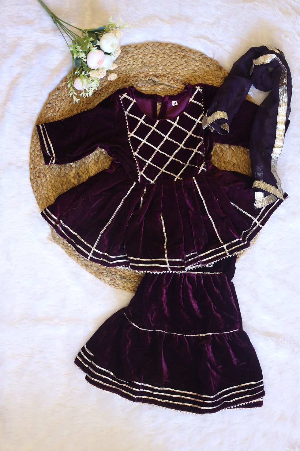 Thumbnail: Velvet Kurti Sharara Set