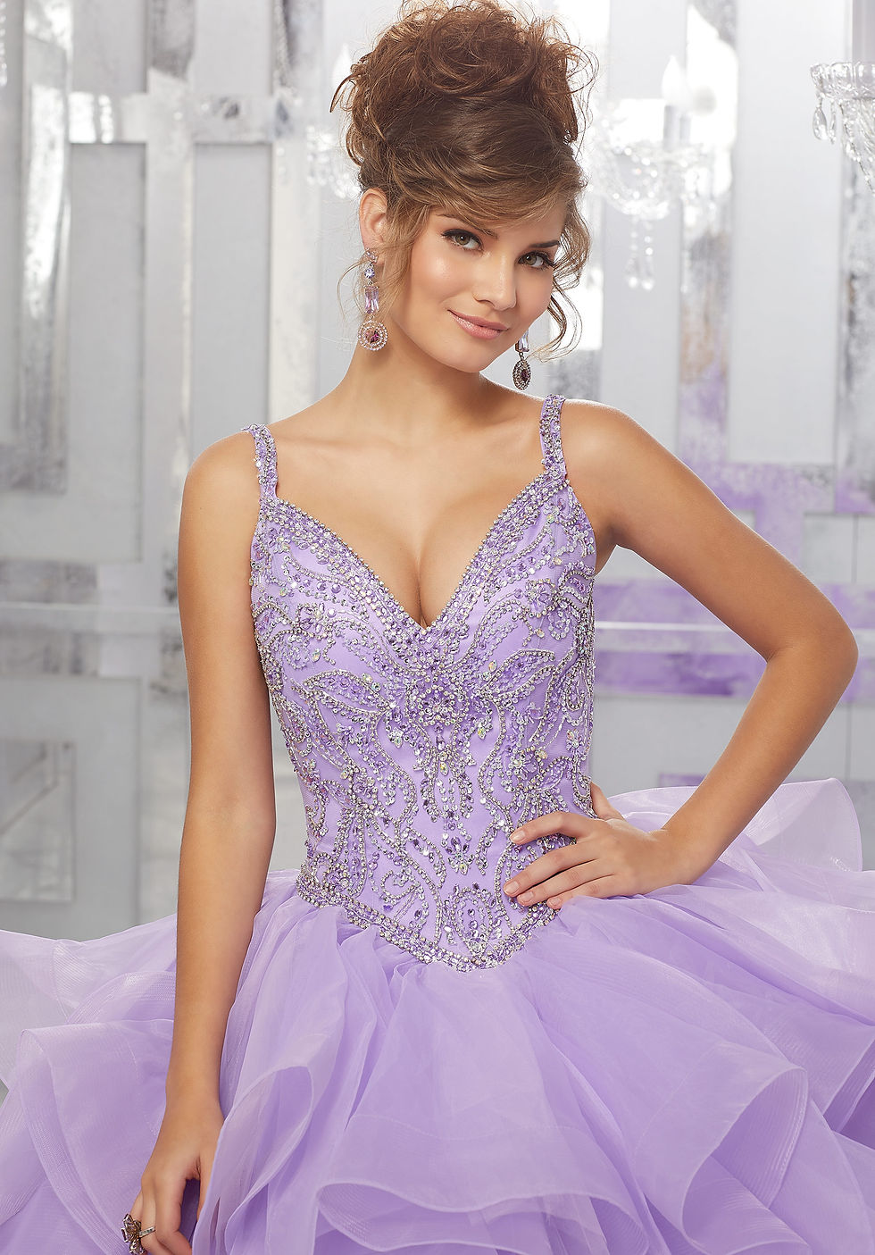 Miniaturbild: Ausgefallenes Prinzessin Brautkleid Ballkleider in Farbe violett