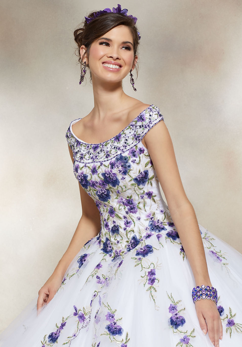 Miniaturbild: spanische brautkleider tüll blumen sissi prinzessin ausgefallene