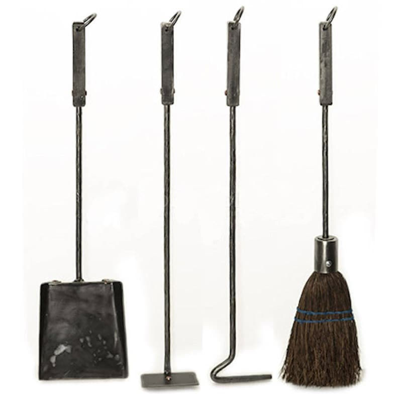 Thumbnail: Fireplace Tool Set Hand Forged with Copper Rivets