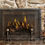 Thumbnail: Hand Forged Fireplace Screen With Ball Andiron Feet, Rectangle