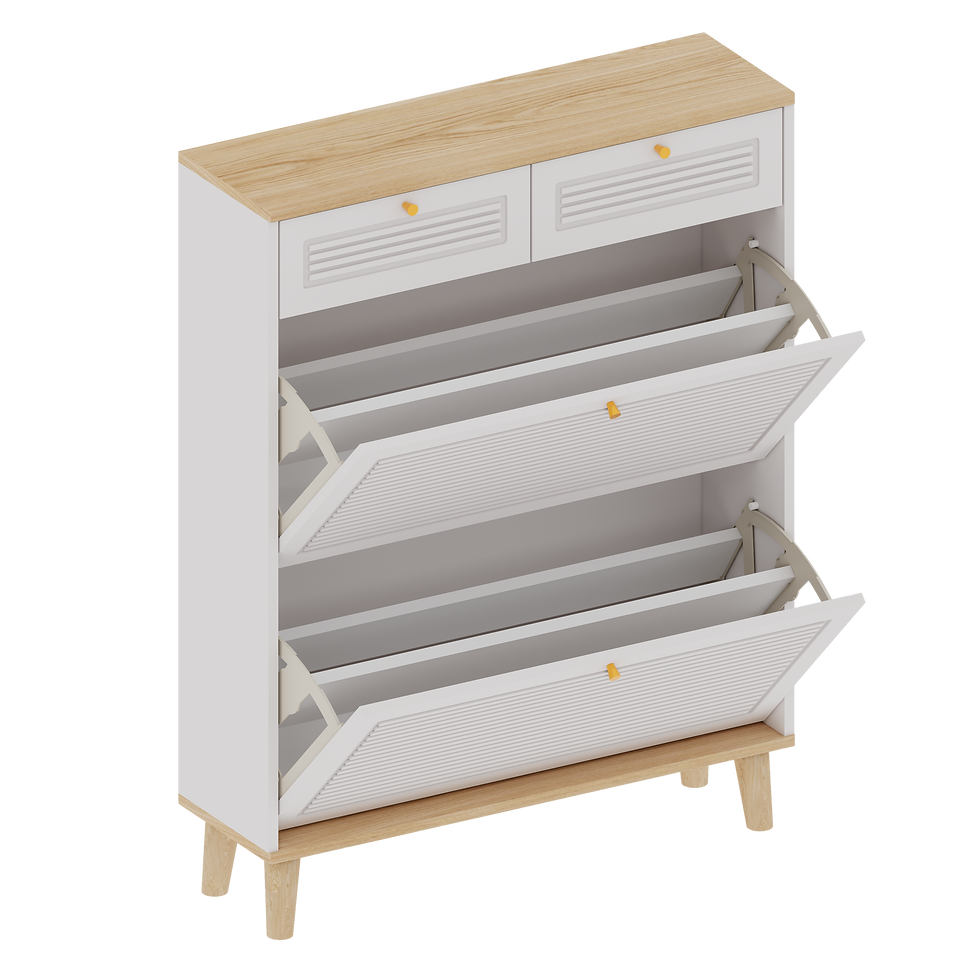 Thumbnail: Shoe Cabinet With 2 Flip-Up Doors and 2 Drawers
