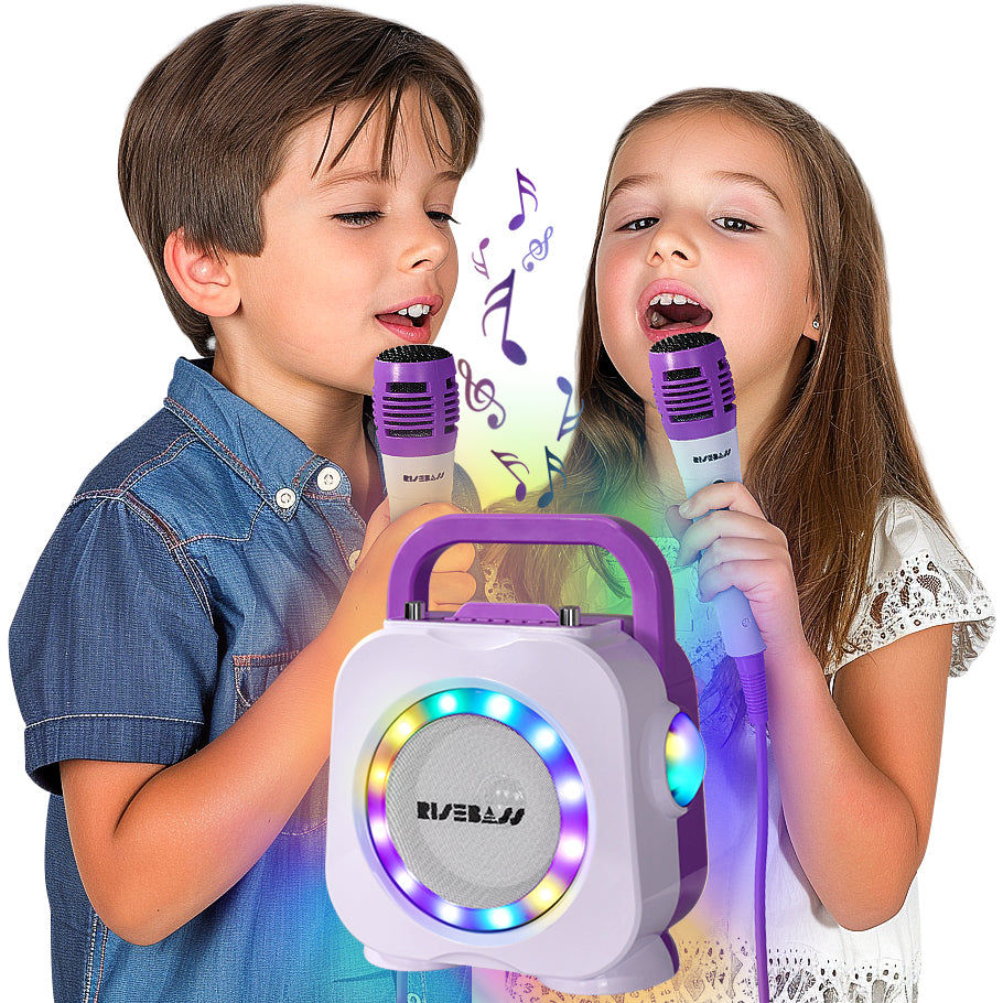 Thumbnail: Karaoke Machine for Kids - Bluetooth Speaker with 2 Microphone - Portable Kids K