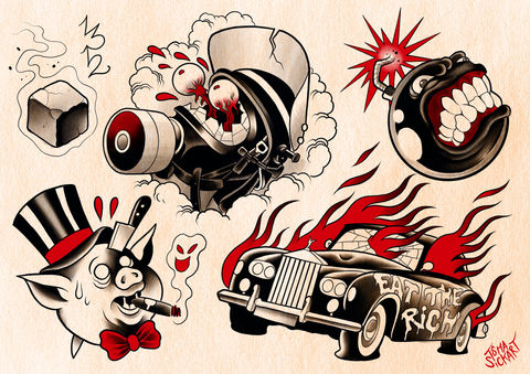Tôma Sickart Tattoos, ACAB, flash