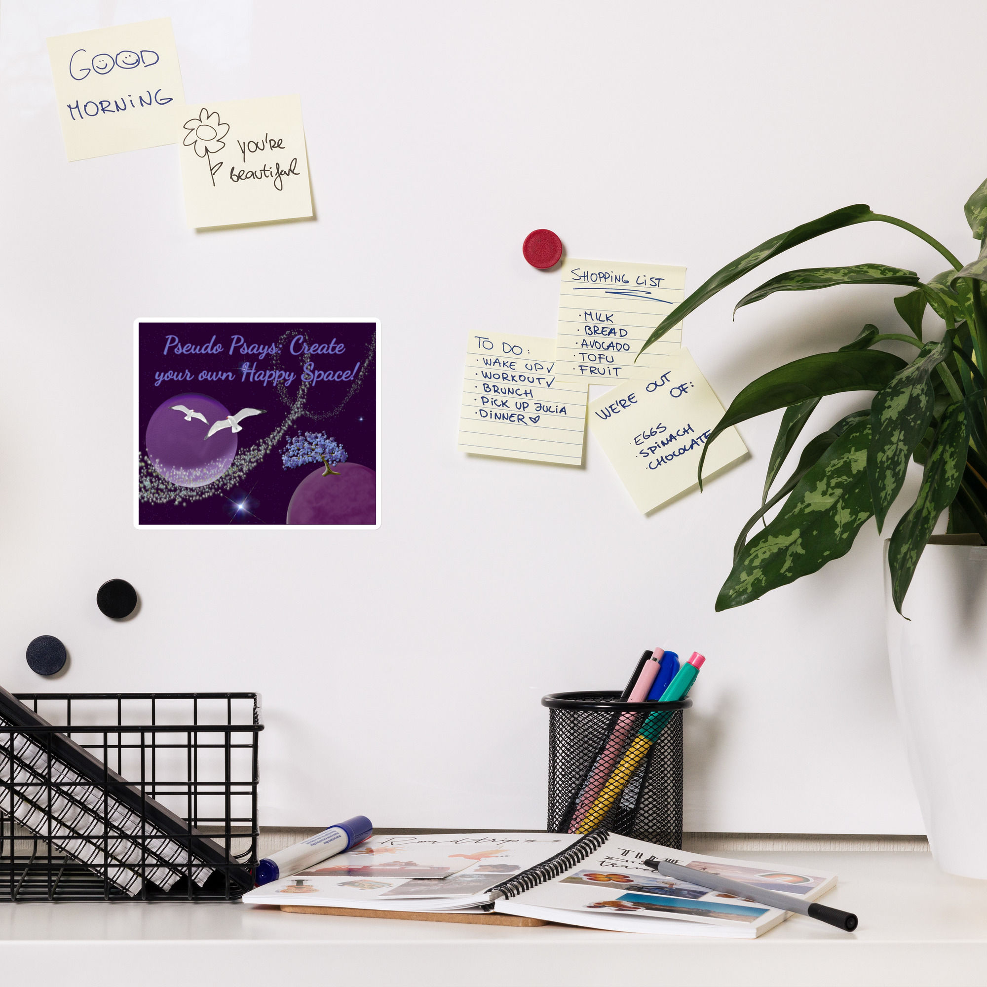 Happy Space Birds Magnet