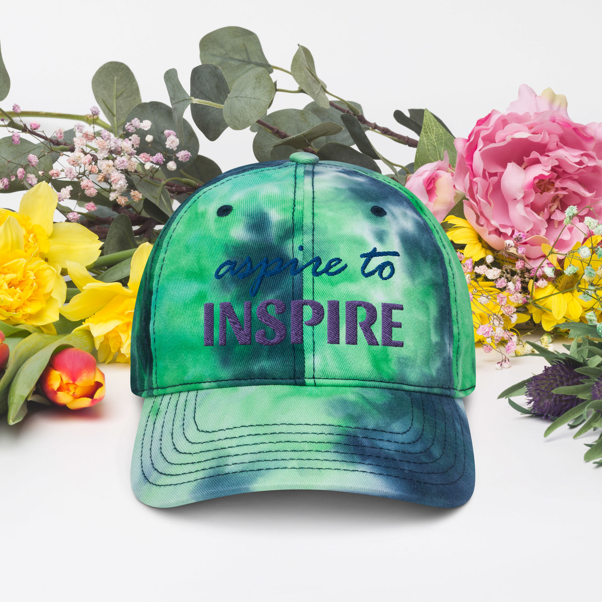 Aspire to Inspire tie-dye hat (dark)