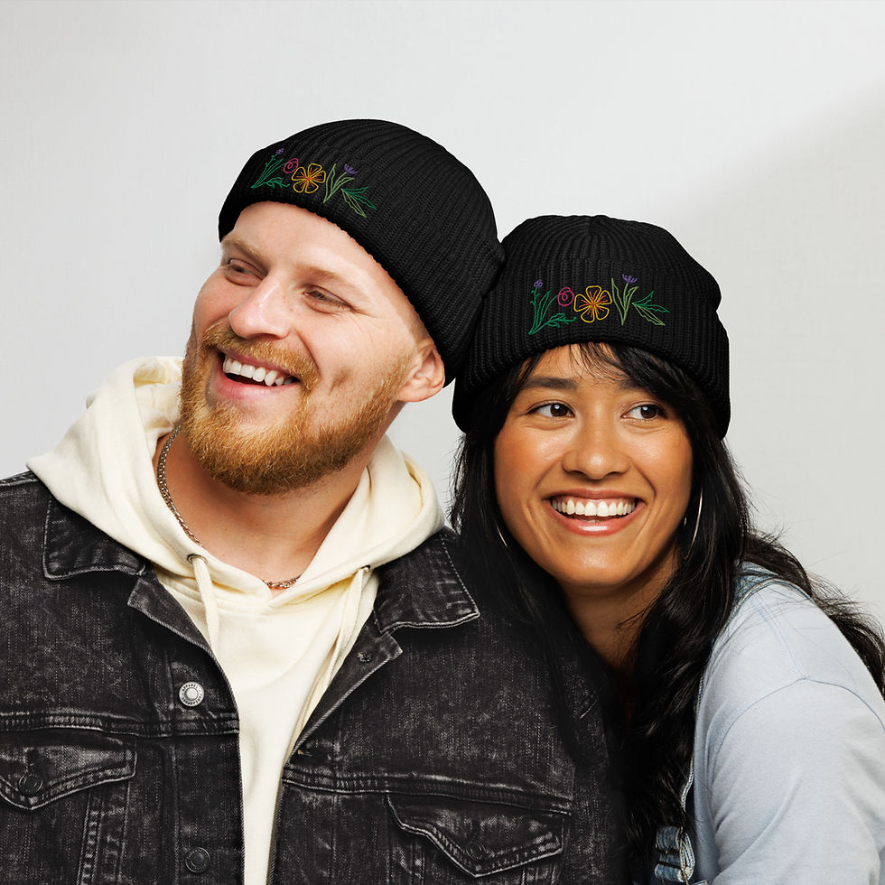 For the LOVE of Floral fisherman beanie