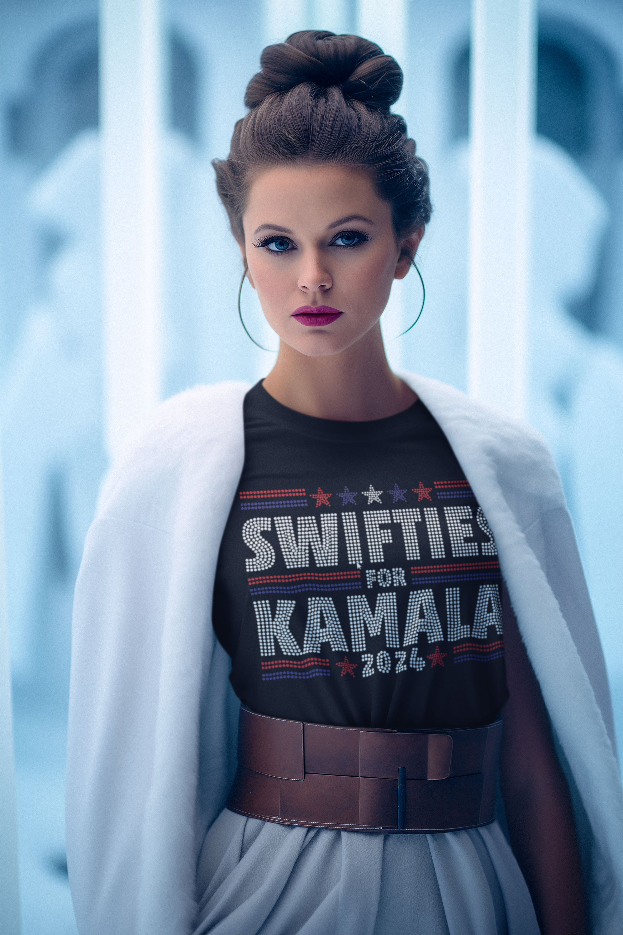 SWIFTIES FOR HARRIS Rhinestone Women's T-shirt