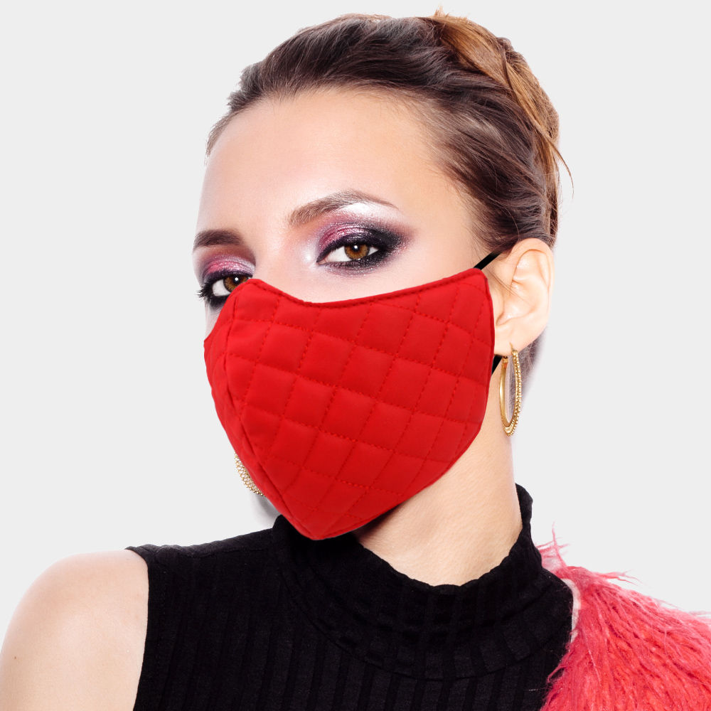 LEATHER QUILTING PATTERN FASHION MASK