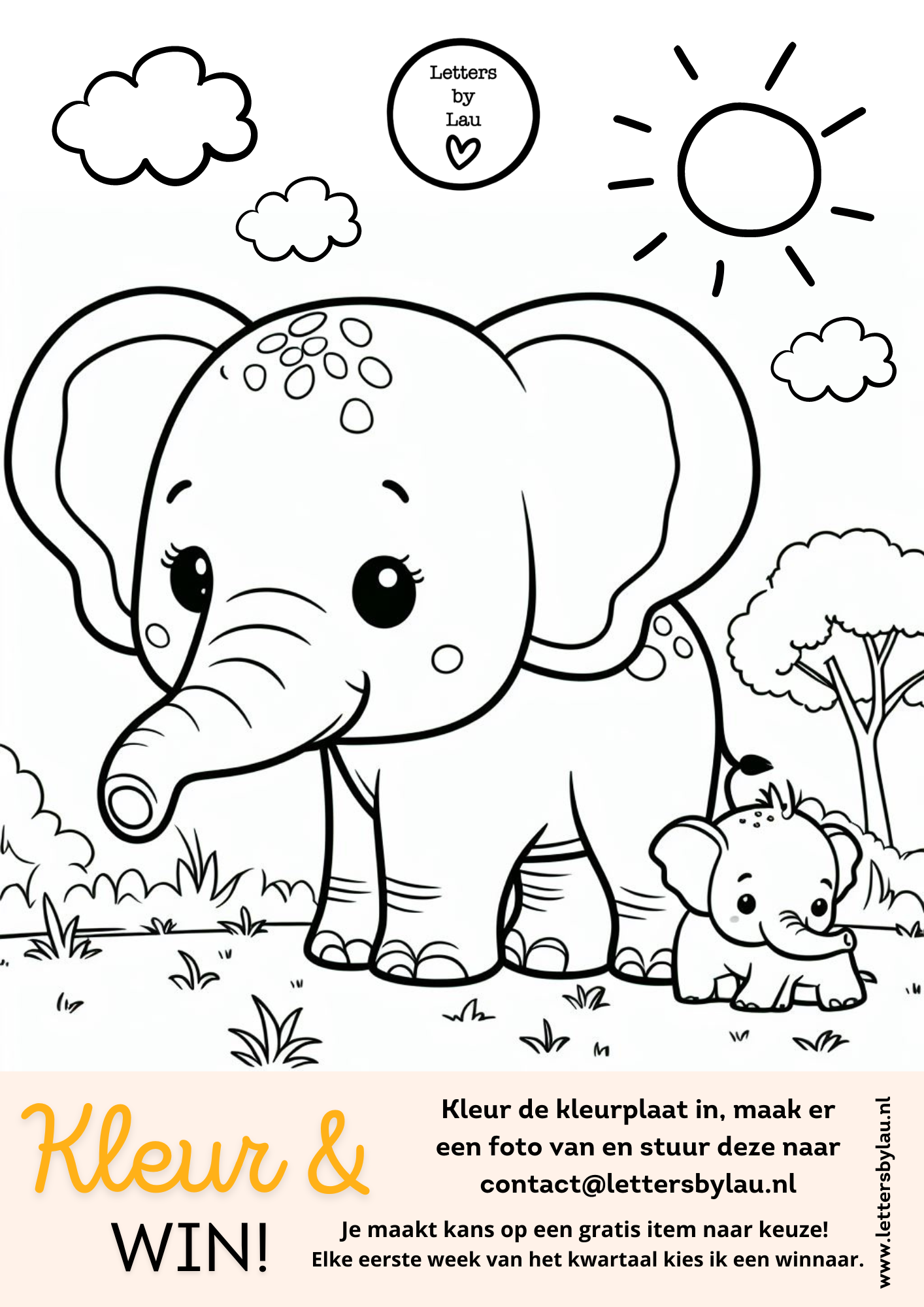 Kleur & win kleurplaat