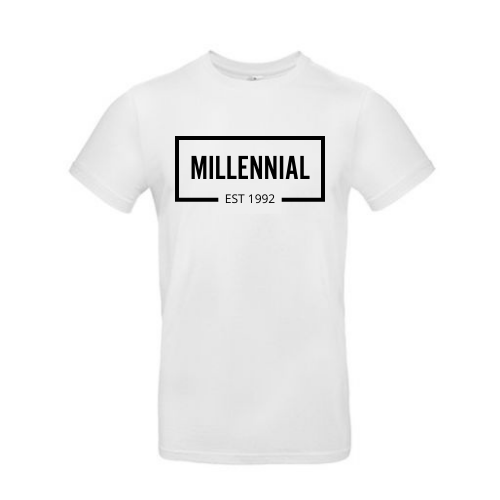 Wit T-shirt MILLENNIAL EST [jaartal]
