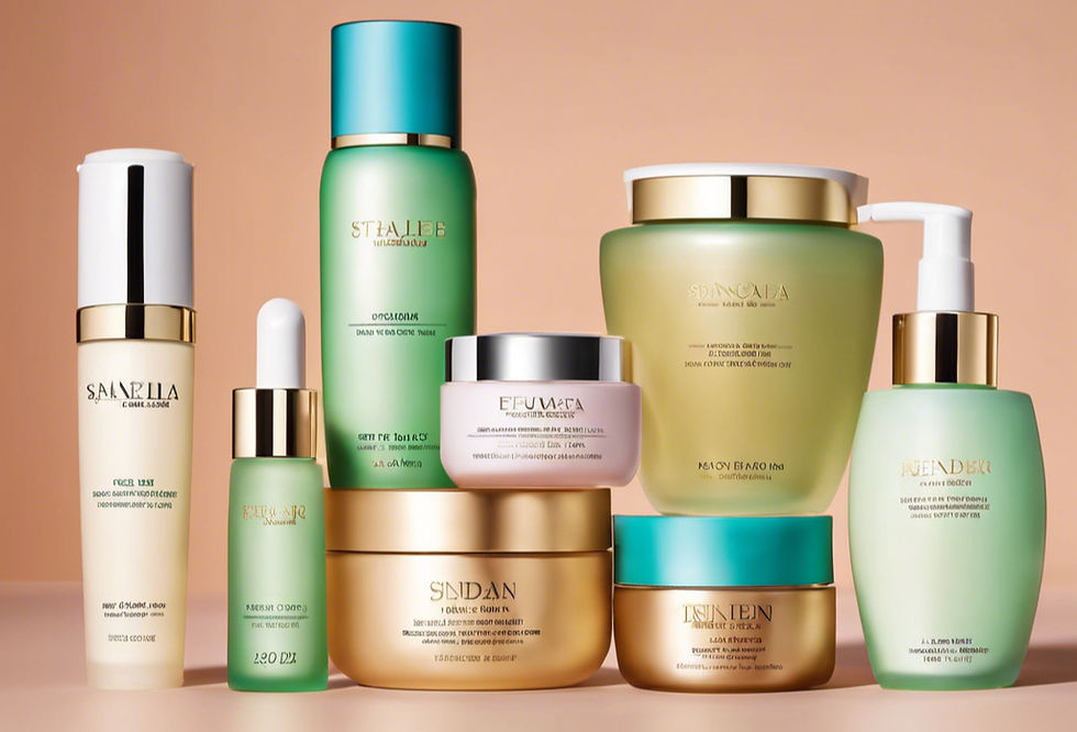 a selection of skincare products