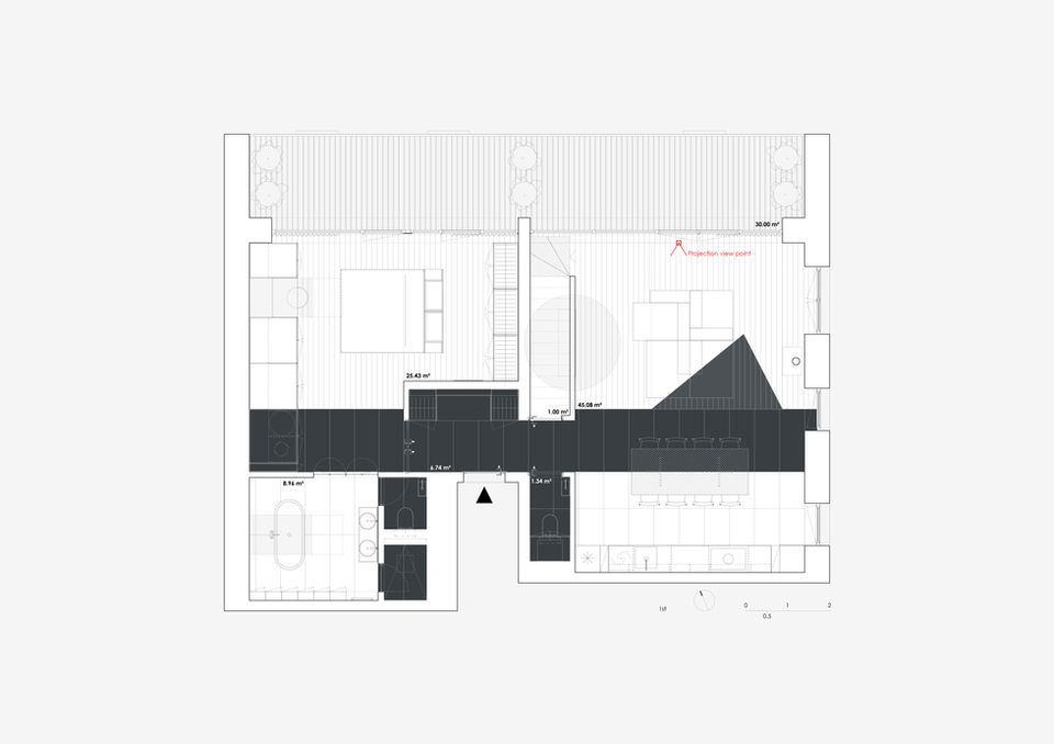 RETRICI - buto antro aukšto planas. YCL studio