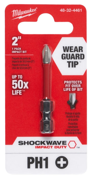48-32-4461 Broca eléctrica tipo Phillips n.º 1 para impacto de 2" SHOCKWAVE™