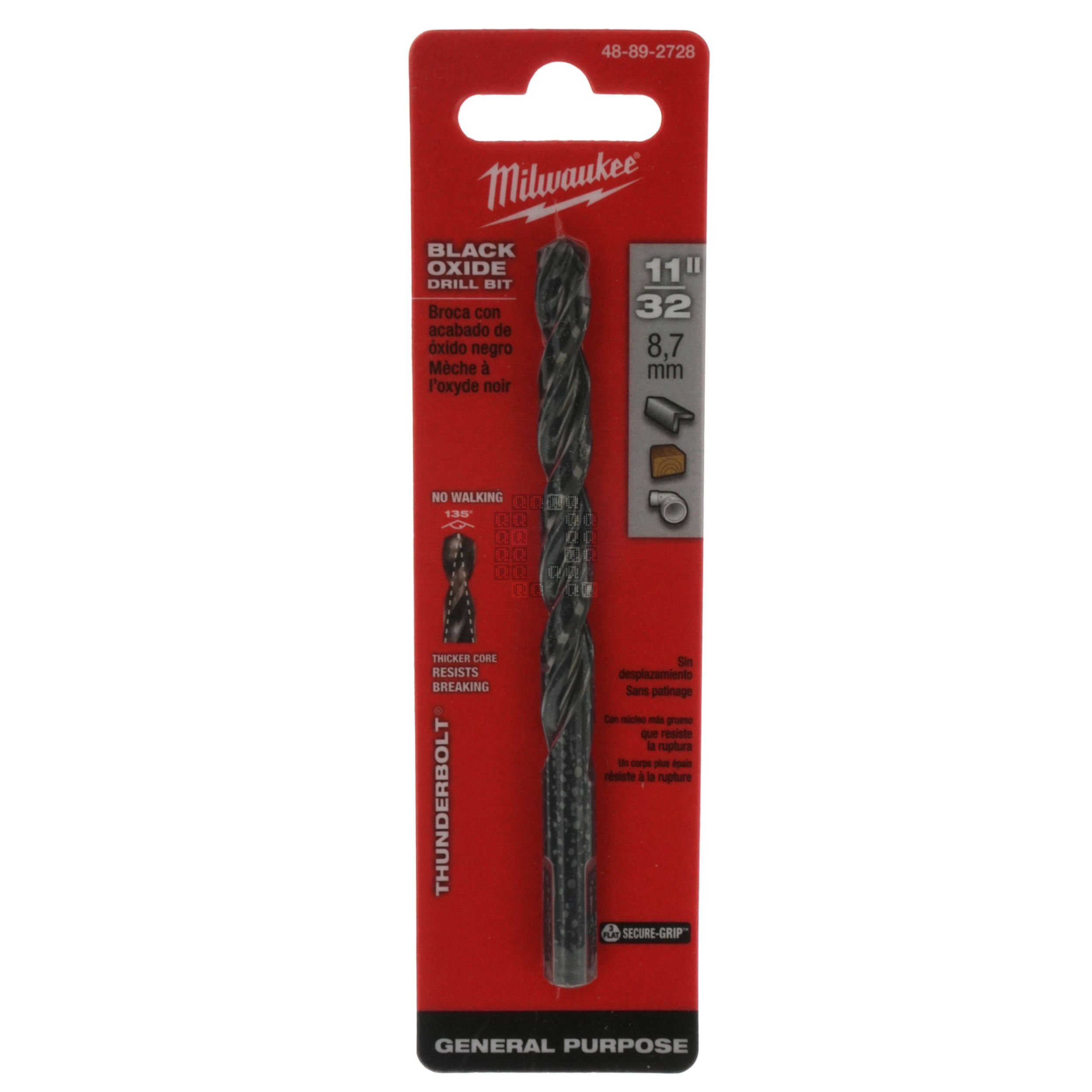 48-89-2728 Broca con acabado de óxido negro Thunderbolt® de 11/32"