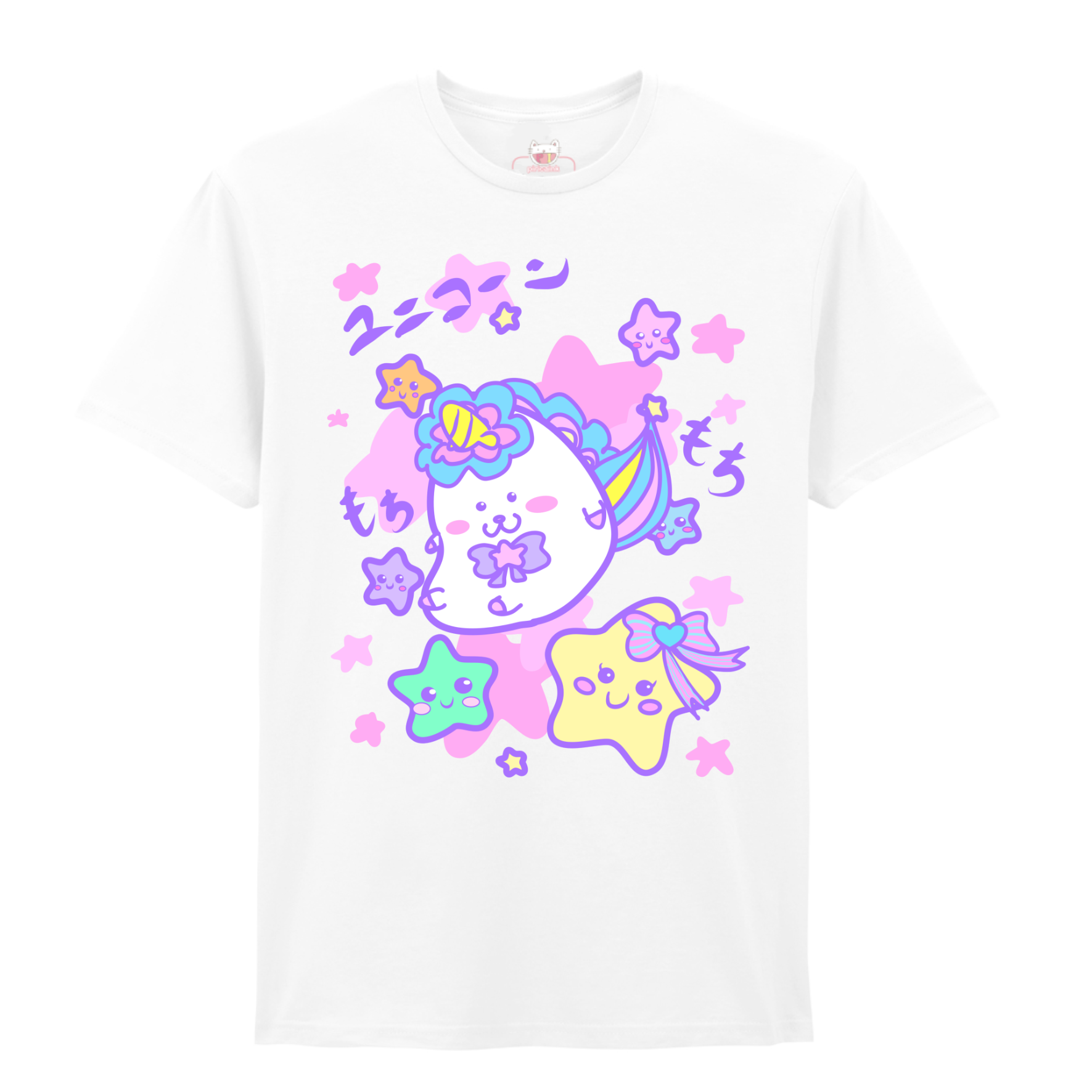 Star and Mochi Unicorn Unisex T-Shirt White