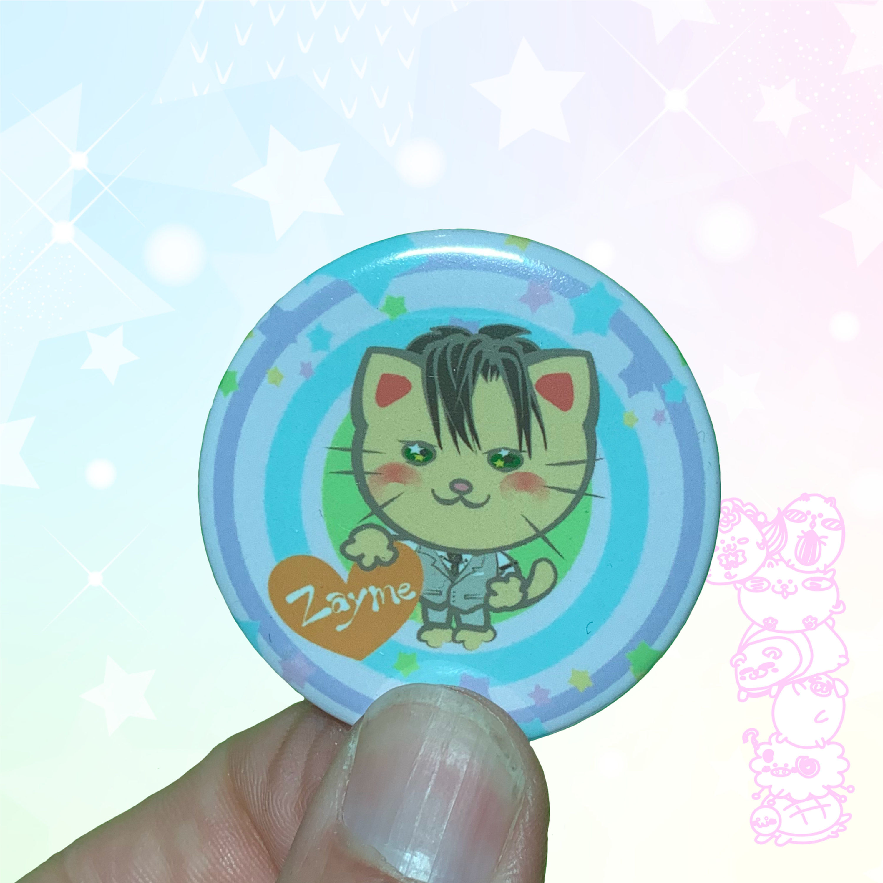 Cats and Deep Space Zayme 44mm Button Badge