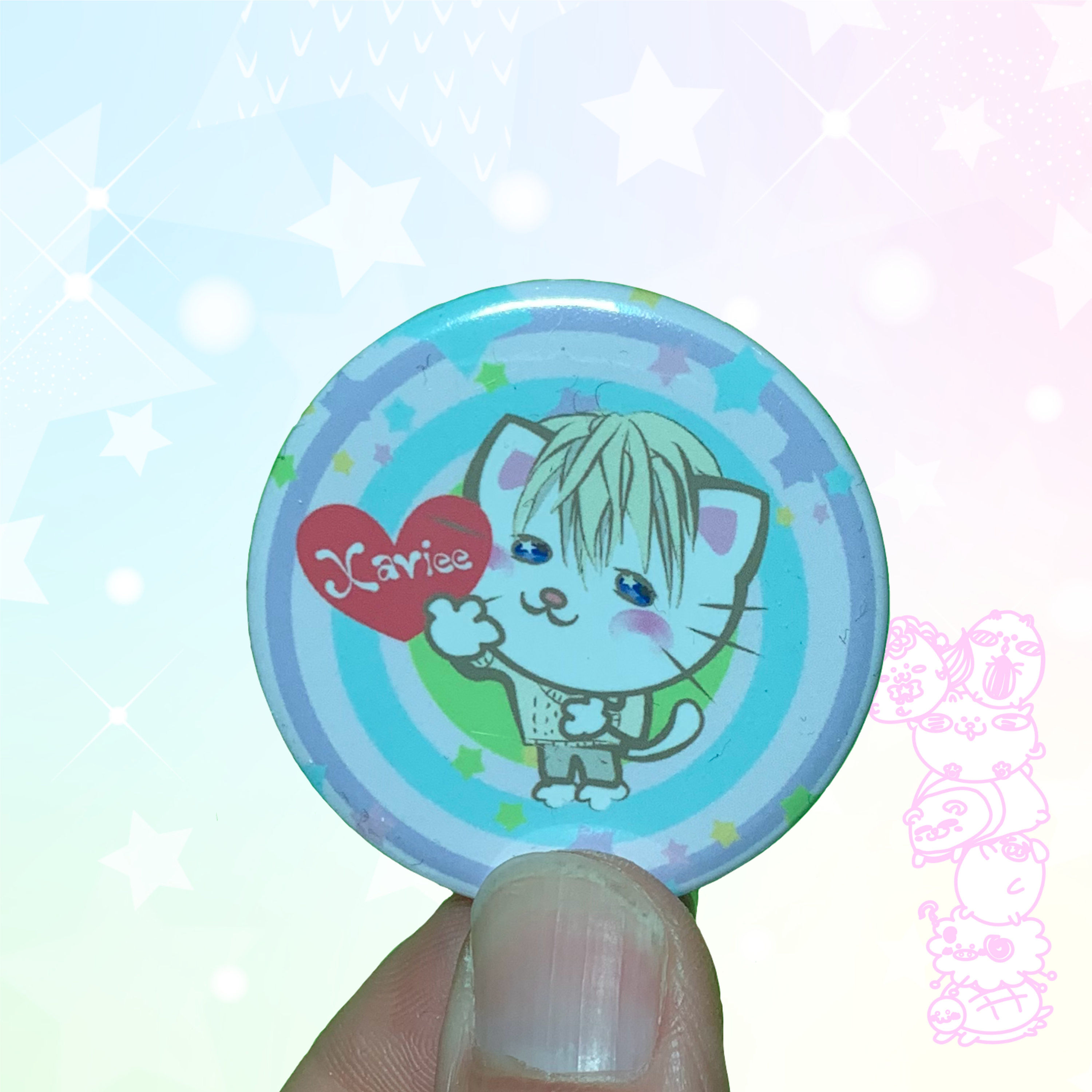 Cats and Deep Space Xaviee 44mm Button Badge