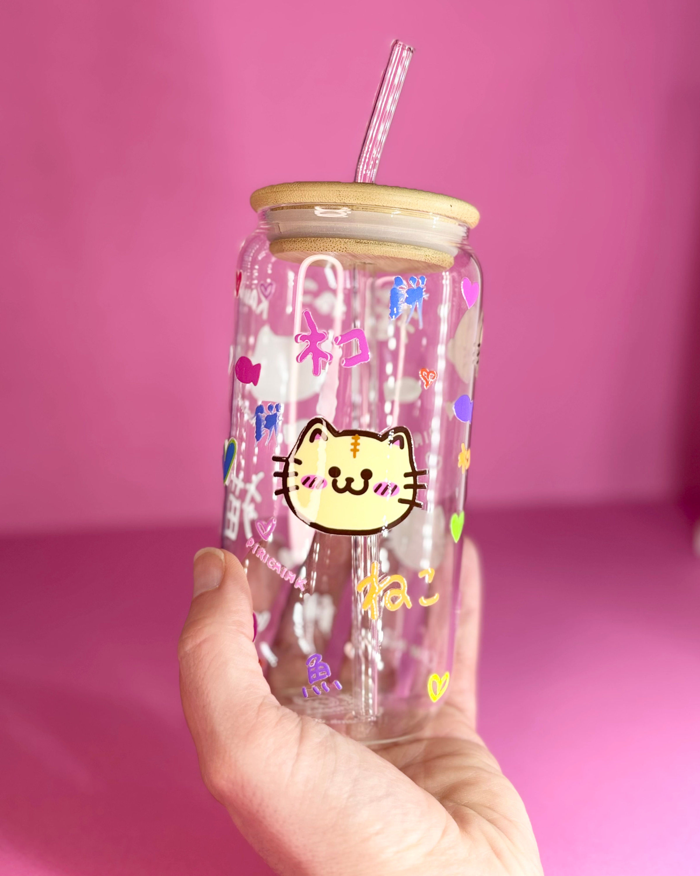 Mike Cat Mochi Glass Tumbler