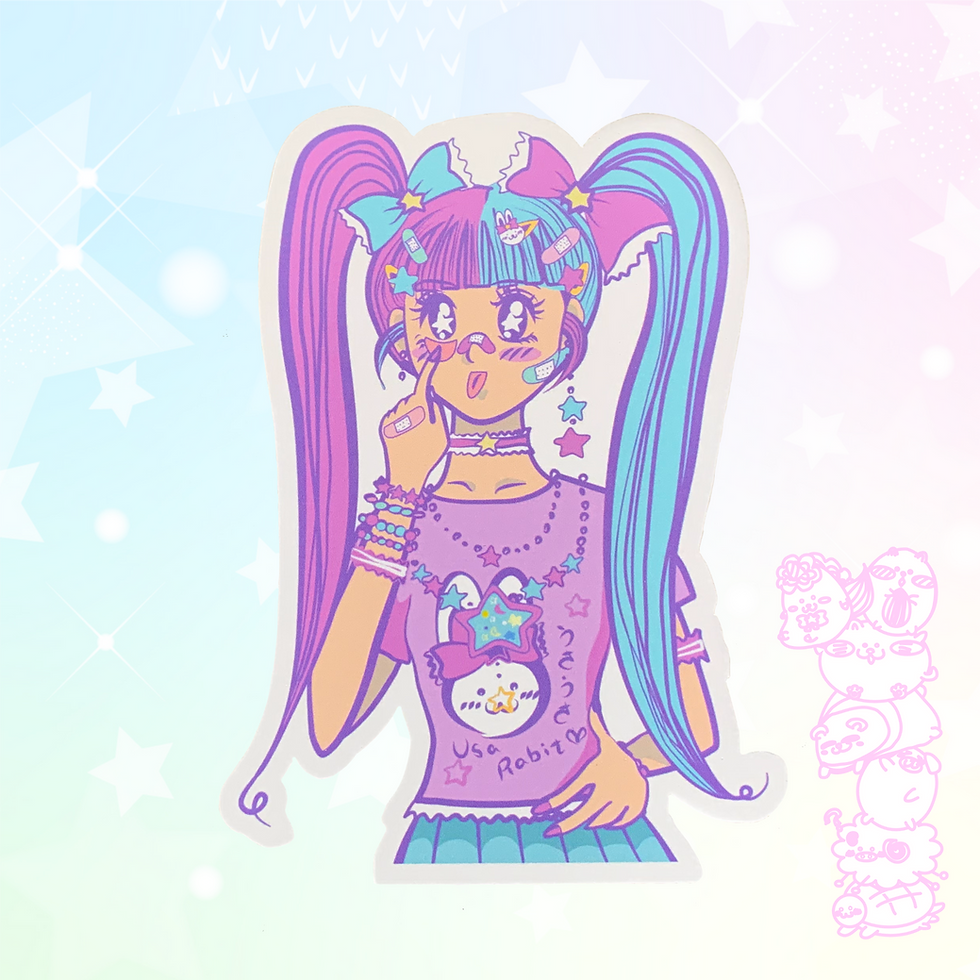 Kawaii Anime Girl Yumeko Akkanbee Vinyl Sticker