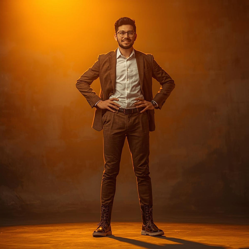 powerful man in the light