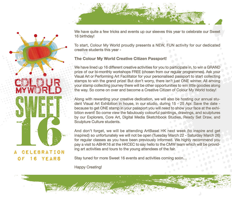 Creative Passport Colour my World Sweet 16