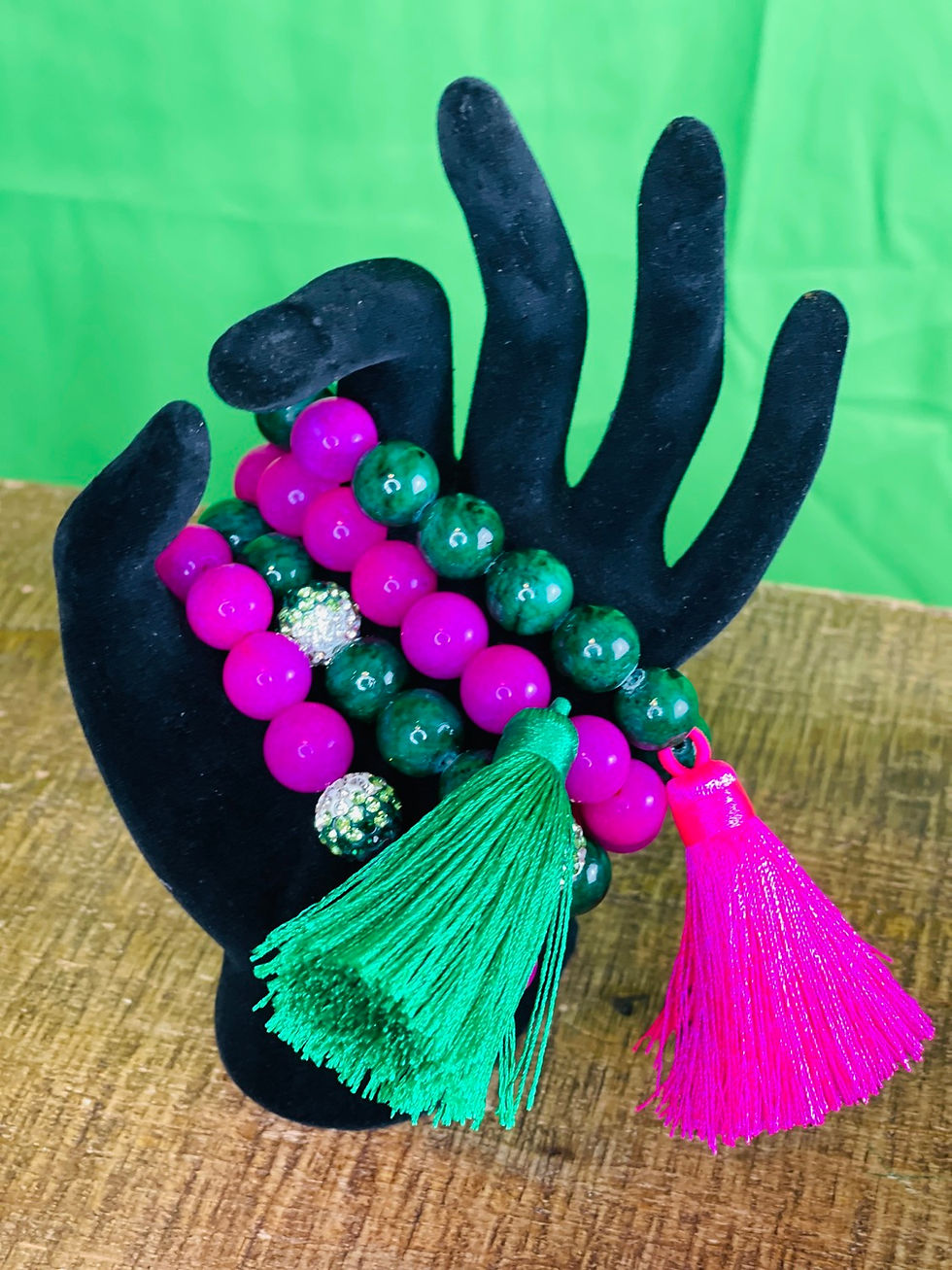 Thumbnail: PINK AND GREEN Boujee Bangles