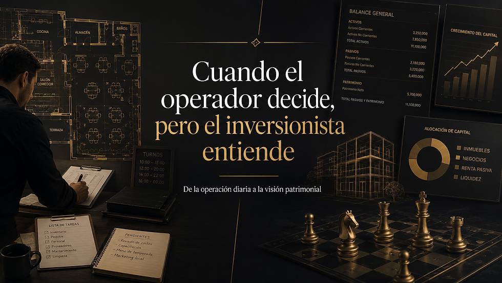 Cuando el operador decide, pero el inversionista entiende