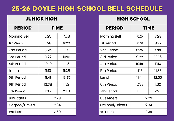 Doyle High Bell Schedule.png