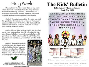 Kids' Bulletin, 5th April '20