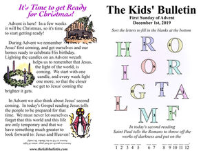 Kids Bulletin, 1st December '19