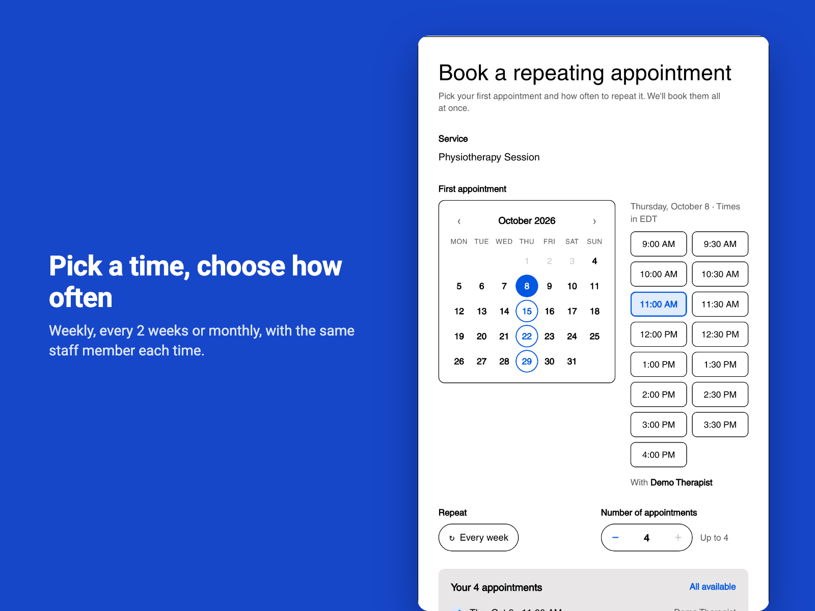 Repeat Booking Pro screenshot 2