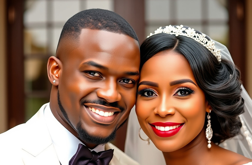 A beautiful black american couple in a wedding portrait photo .jpg