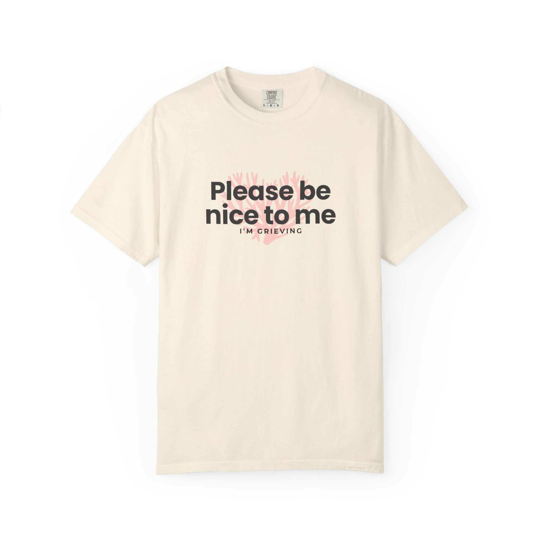 Grieving Support T-Shirt — "please be nice to me, i'm grieving." Soft Casual Tee