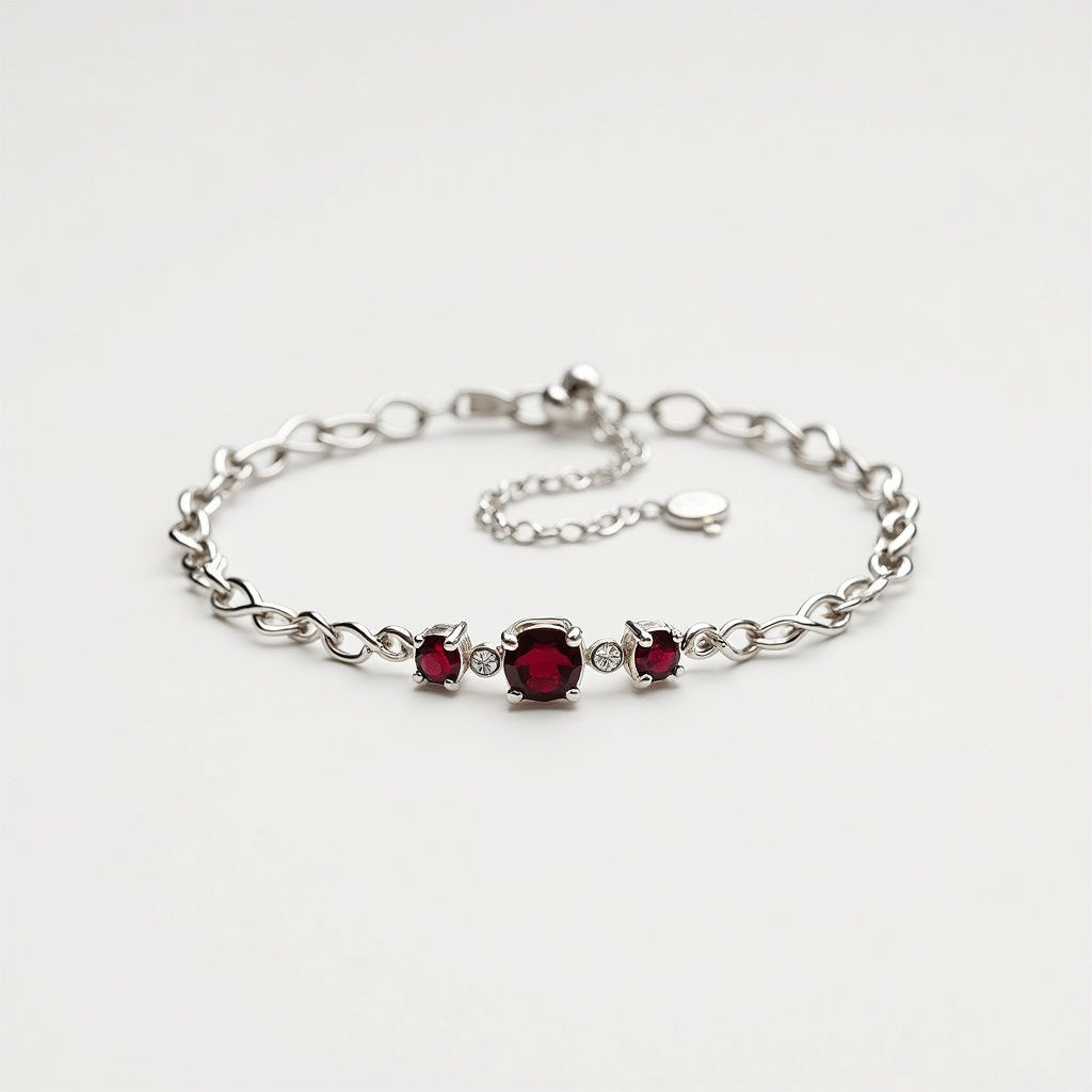 Garnet Chain Bracelet