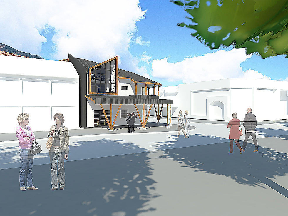 Render Fachada Plaza de Coyhaique