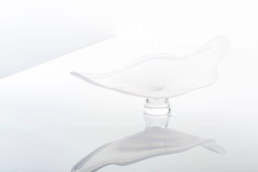 Thumbnail: Alabaster Shizuku Platter by KT Glassworks