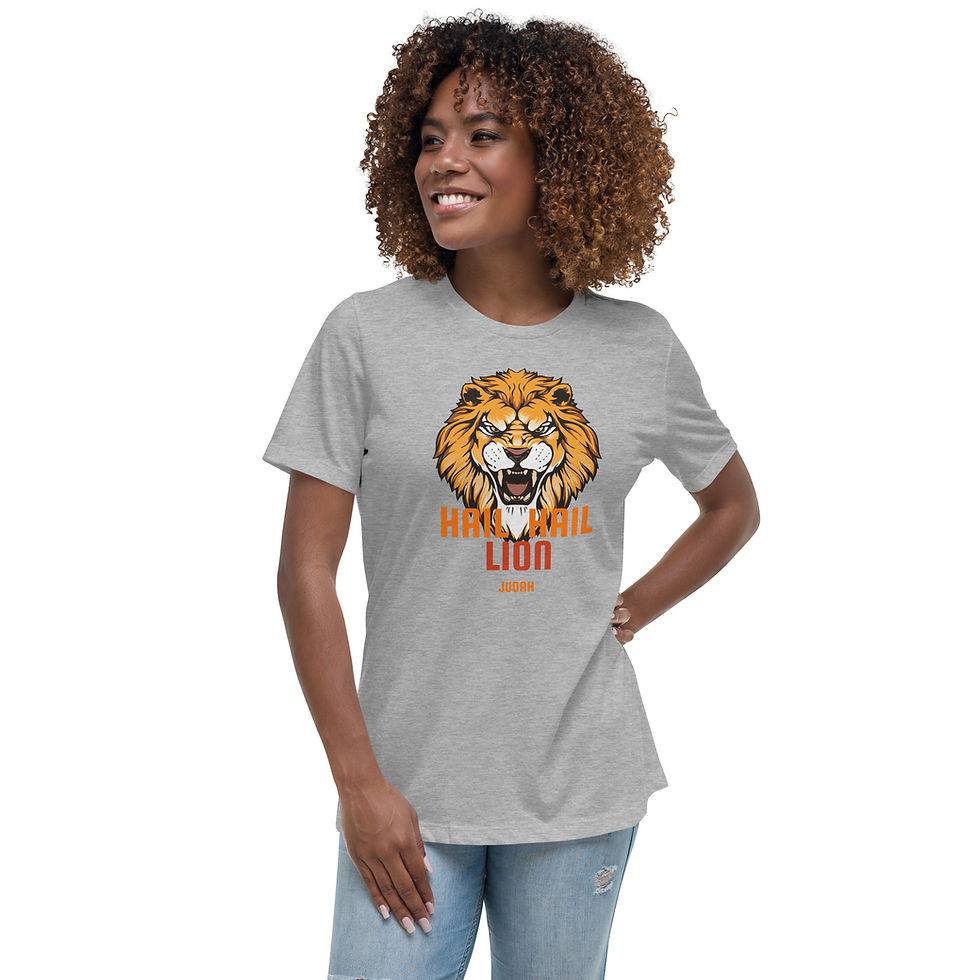 Thumbnail: Hail Hail, Lion of Judah Faith-Based T-Shirt for Women  Relaxed T-Shirt