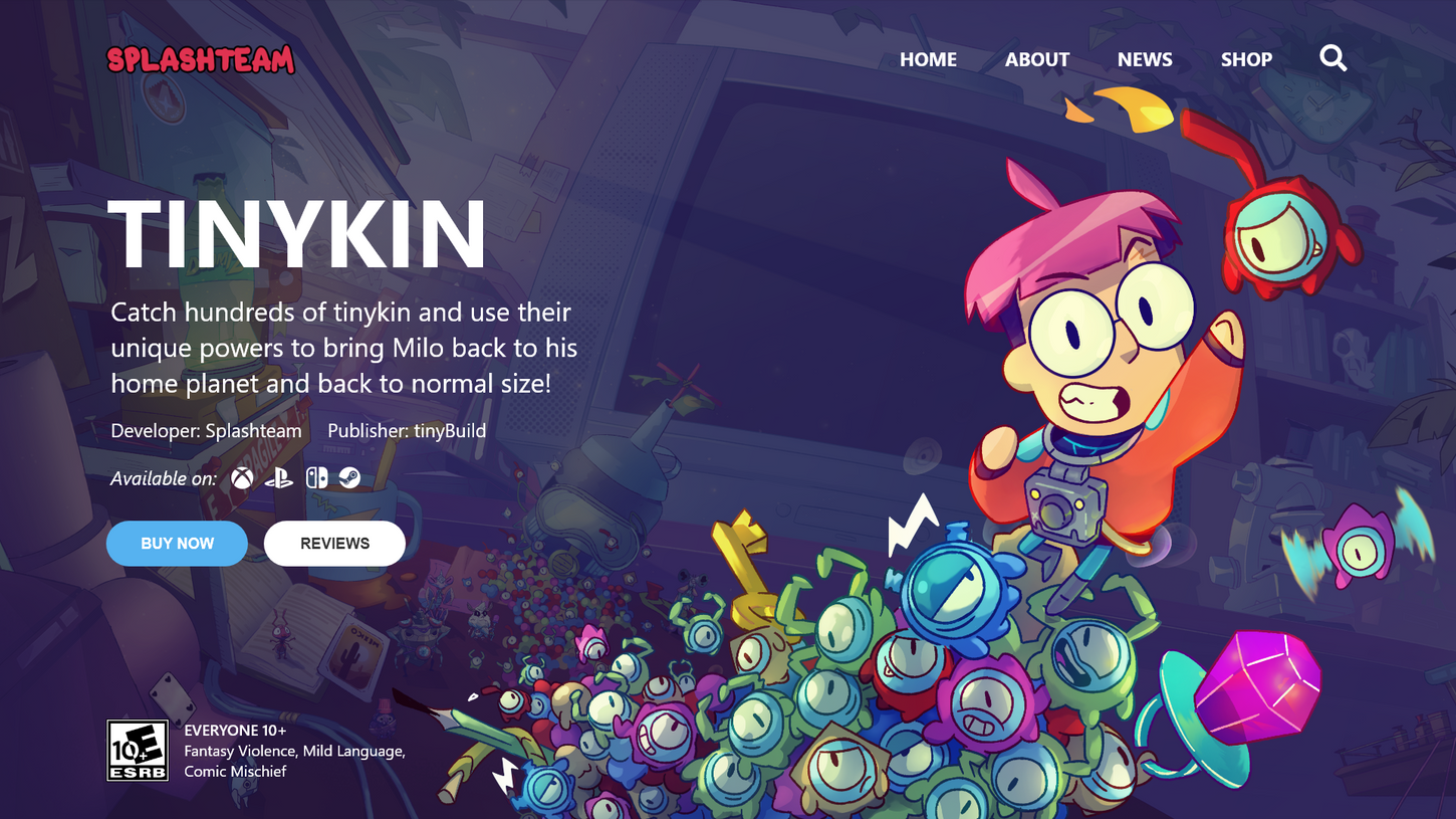 landing page design for indie game studio