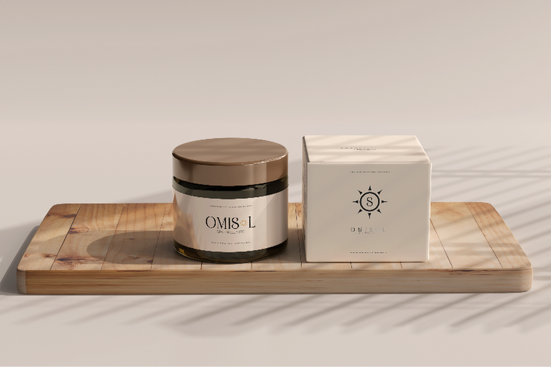 Skincare product logo design with clean and natural aesthetic