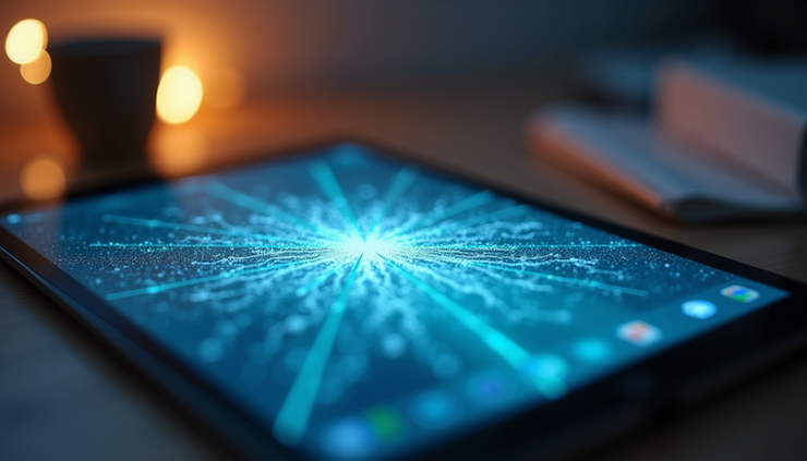Close-up view of an iPad screen showing a frozen app
