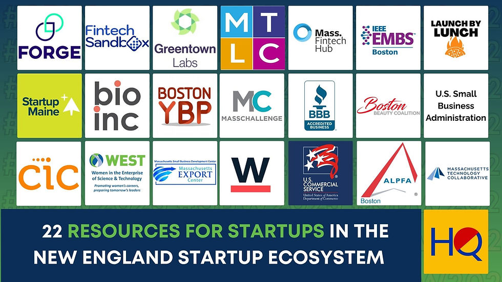 22 Resources for Startups in the New England Startup Ecosystem 